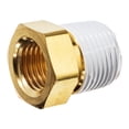 thumbnail image 1 of Pipe Fitting w/ Thread Sealant - Brass - Instrumentation - Hex Bushing - 3/8" NPT Male x 1/8" NPT Female, 1 of 1