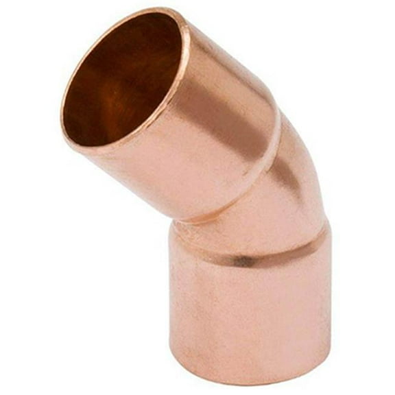 Pipe Fittings, Wrot Copper Elbow, 45 Degree, 1", B & K, W 63044