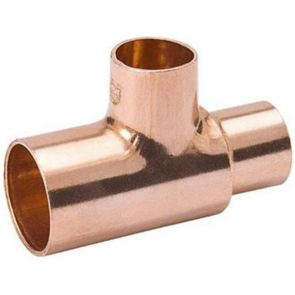 Pipe Fittings, Wrot Copper Tee, 1 X 1 X 3/4", B & K, W 64049