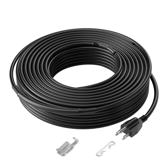 Pipe Heating Cable 120FT, Self-Regulating Heat Tape for Freeze Protection, Roof De-icing, Gutter & Downspout - Snow Melt System