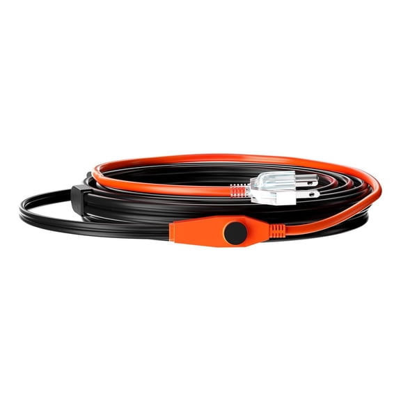 Pipe Heating Cable 24FT 7W/FT - Freeze Protection Heat Tape with Thermostat for Water Pipes, RV, Outdoor Faucets - Winter Pipe Insulation