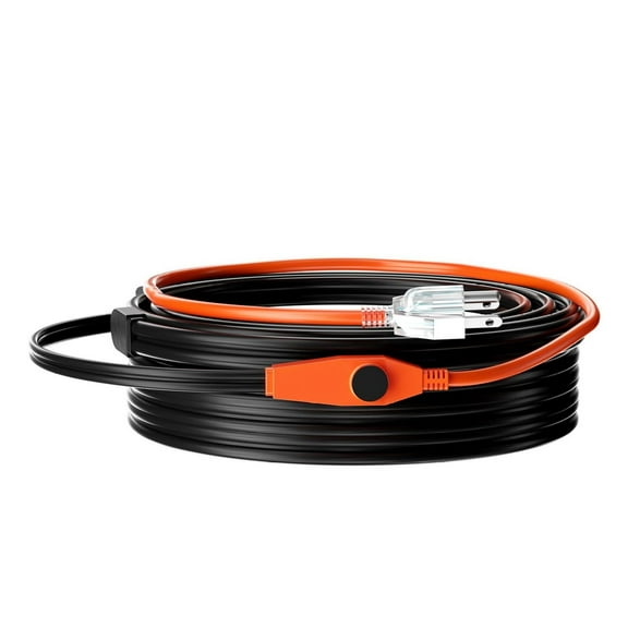 Pipe Heating Cable 60FT 7W/FT - Freeze Protection Heat Tape with Thermostat for Water Pipes, RV, Outdoor Faucets, PEX, PVC - Winter Pipe Insulation