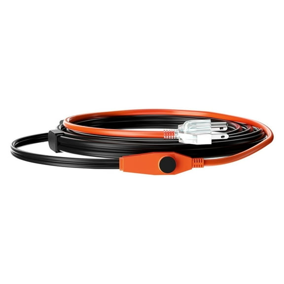 Pipe Heating Cable 6FT, 7W/FT Freeze Protection Heat Tape with Thermostat for Water Pipes, PVC, Metal & Plastic - Winter Pipe Freeze Prevention