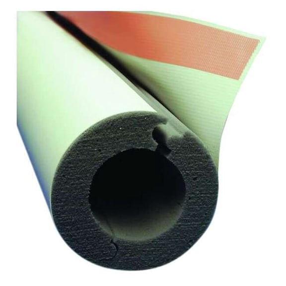 Pipe Insulation, 1-1/8" OD, 4 ft. L, Melamine Foam, 1 in Wall