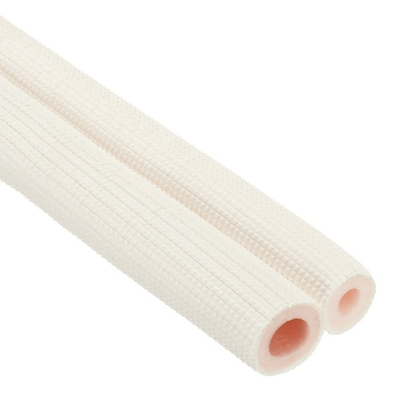 Pipe Insulation Foam Tube, Heat Preservation Insulated Foam Tubing for 3/8", 5/8" O.D. Mini Split Copper Line Set Water Pipes,3.28Ft(1m),White/Pink