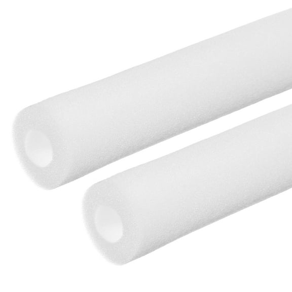 Pipe Insulation Foam Tube Pool Noodles Foam Tubing Outdoor Wrap 1-1/5"IDx2-3/8"ODx6.6Ft White 2 Pack