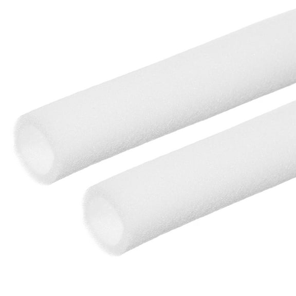 Pipe Insulation Foam Tube Pool Noodles Foam Tubing Outdoor Wrap 1-3/5"IDx2"ODx6.6Ft White 2 Pack