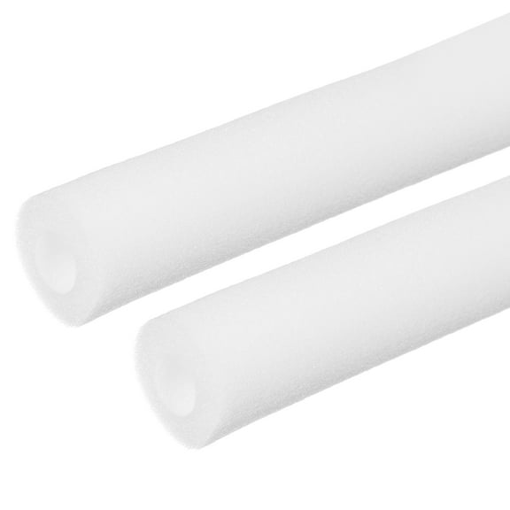 Pipe Insulation Foam Tube Pool Noodles Foam Tubing Outdoor Wrap 1"IDx2"ODx6.6Ft White 2 Pack