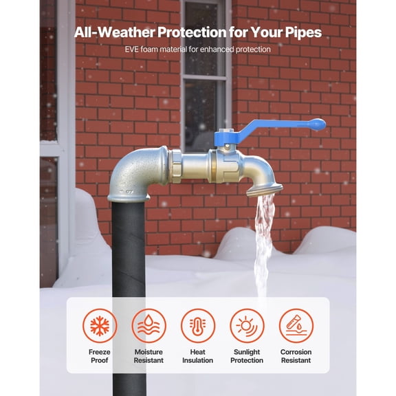 Pipe Insulation Wrap,14 FTx2-"Pipe Insulation Foam Tape,Self-Adhesive Water Pipes Insulated Foam Wrap for Winter Freeze Protection,Heat&Cold Resistant for Outdoor Indoor Use