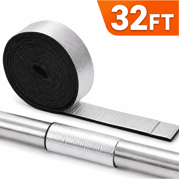Pipe Insulation Wrap Pipe Freeze Protection Self Adhesive Weatherproofing Hose Wrap Winter Foam Foil and Pipe Wrap Insulation Tape Hot Water Pipes 32.8 Ft