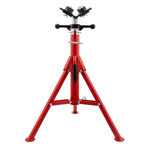 Pipe Jack Stand 1500LB Capacity - Welding Pipe Support 28-52IN Adjustable Height with 4-Ball V-Head & Folding Legs - 1107S-Type Pipe Jacks