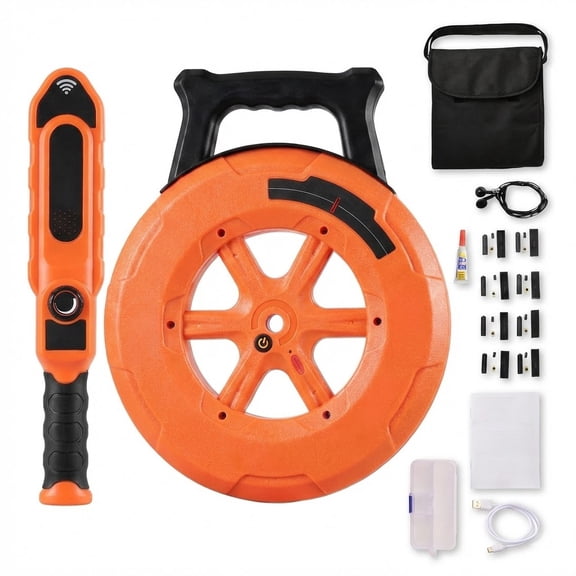 Pipe Locators, 100ft/30m PVC Pipe Locators Underground, IP67 Waterproof Pipe Blockage Detector with Adjustable Sensitivity, Sewer Wall Scanner Plumbing Tool for PVC Plastic Metal Water Pipes