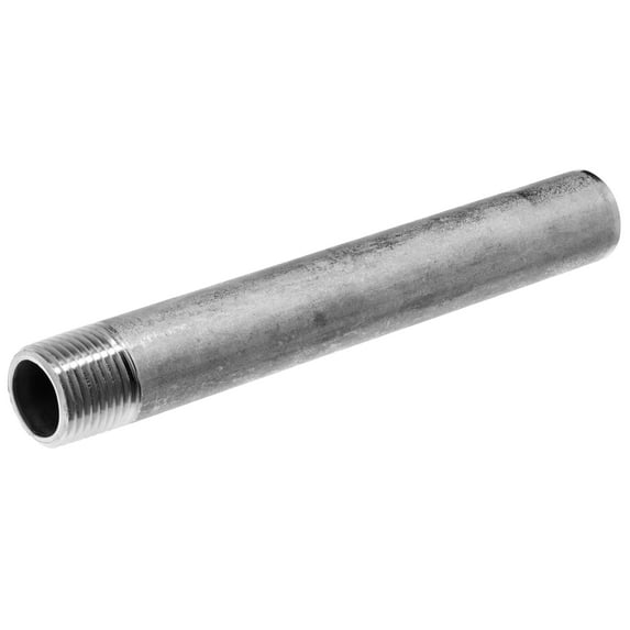 Pipe Nipple - 304 Stainless Steel - Schedule 40 - Welded - Threaded on One End - 3/8" NPT - 1-1/2" Long