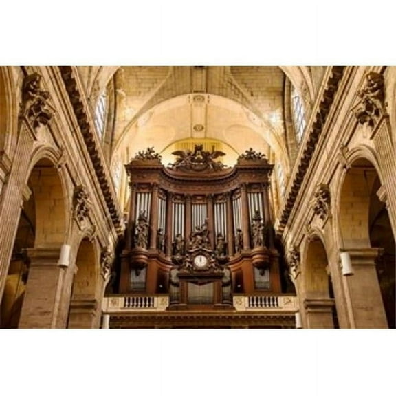 Pipe Organ in Eglise Saint Sulpice Poster Print by Brian Jannsen, 36 x 24