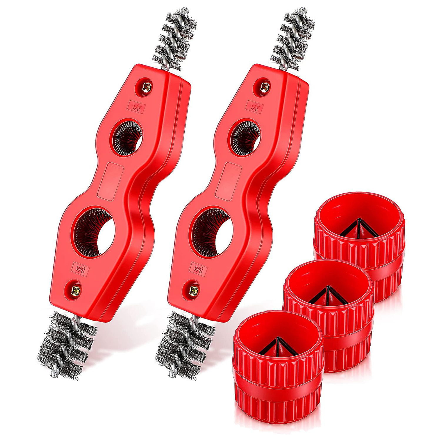 Pipe Reamer Deburring Tool,5Pcs Copper Pipe Cleaner and Reamer Set,Pipe