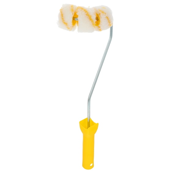 Pipe Roller Paint Palette Curved Duct Brush Wheels Pipe Brush 39X11X5CM White