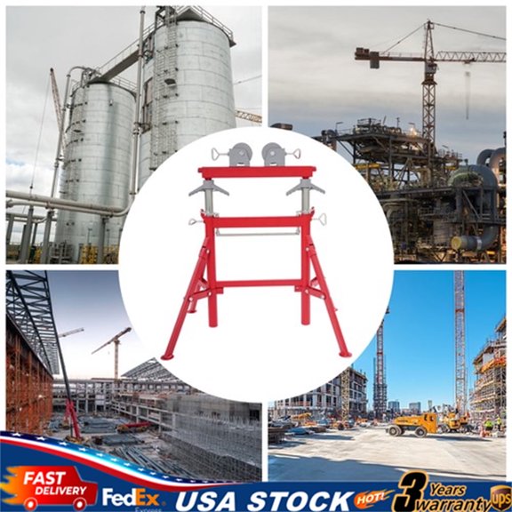 Pipe Roller Support Stand, Height Adjustable Pipe Support Stands, Heavy Duty Tube Pipe Roller Support