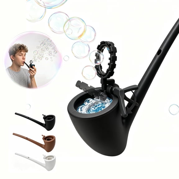 Pipe-Shaped Bubble Blower Toy Set, 3 PCS Retro Wizard-Style Bubble Maker with Bubble Solution, Fun Stress Relief Toy for Kids & Adults, Party Favors & Outdoor Activities