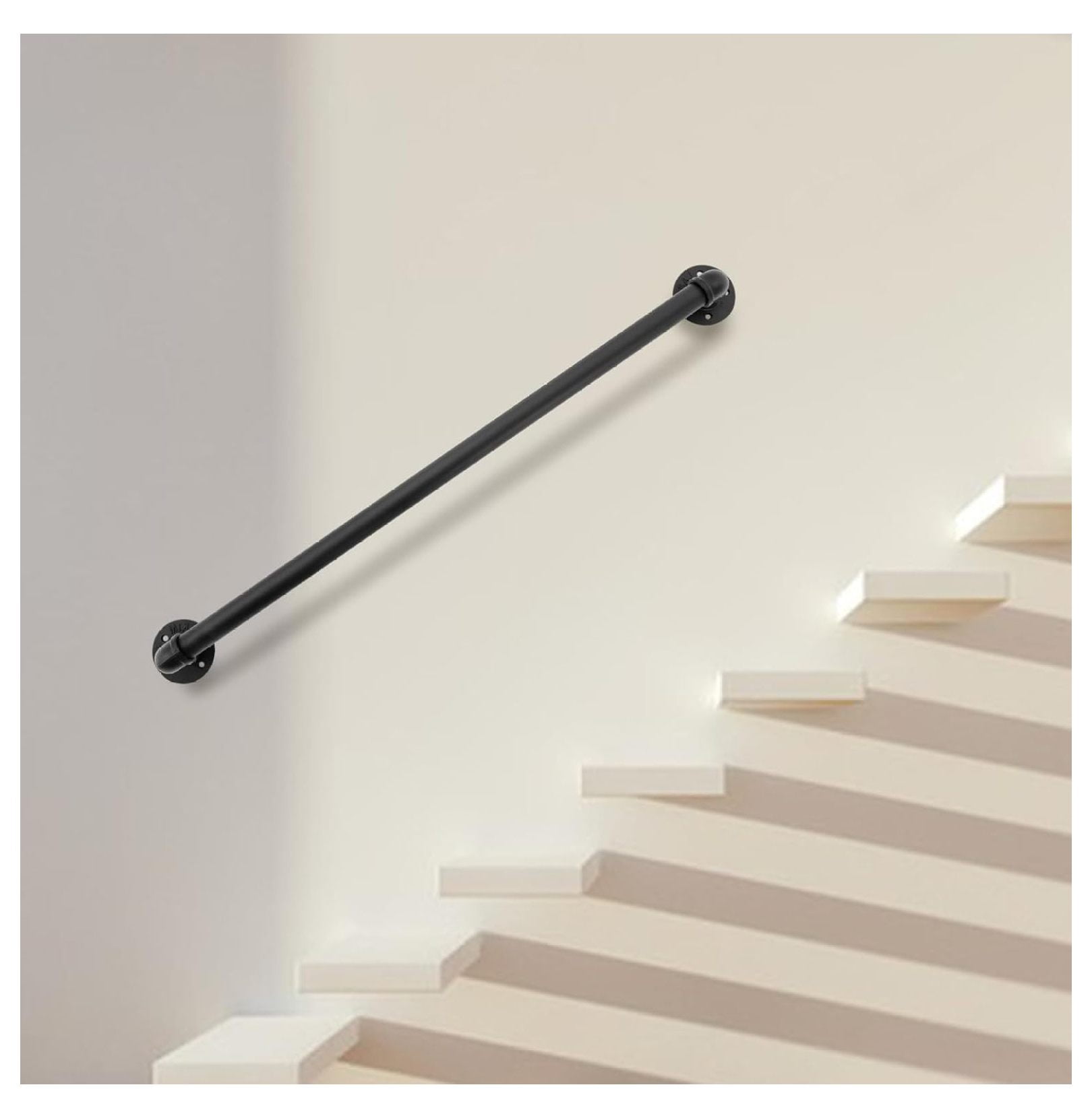 Pipe Stair Handrail, 3 Ft Metal Staircase Handrail, Industrial Hand