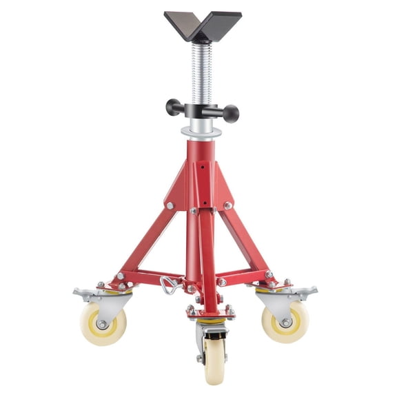 Pipe Stand, Pipe Jack Stand, V Head Pipe Stand Adjustable Height 20-37 Inch, Pipe Jack Stands with Casters 882 LB, Folding Portable Pipe Stands 1/8 to 12 Inch Pipe Supporting, Steel Jack Stand