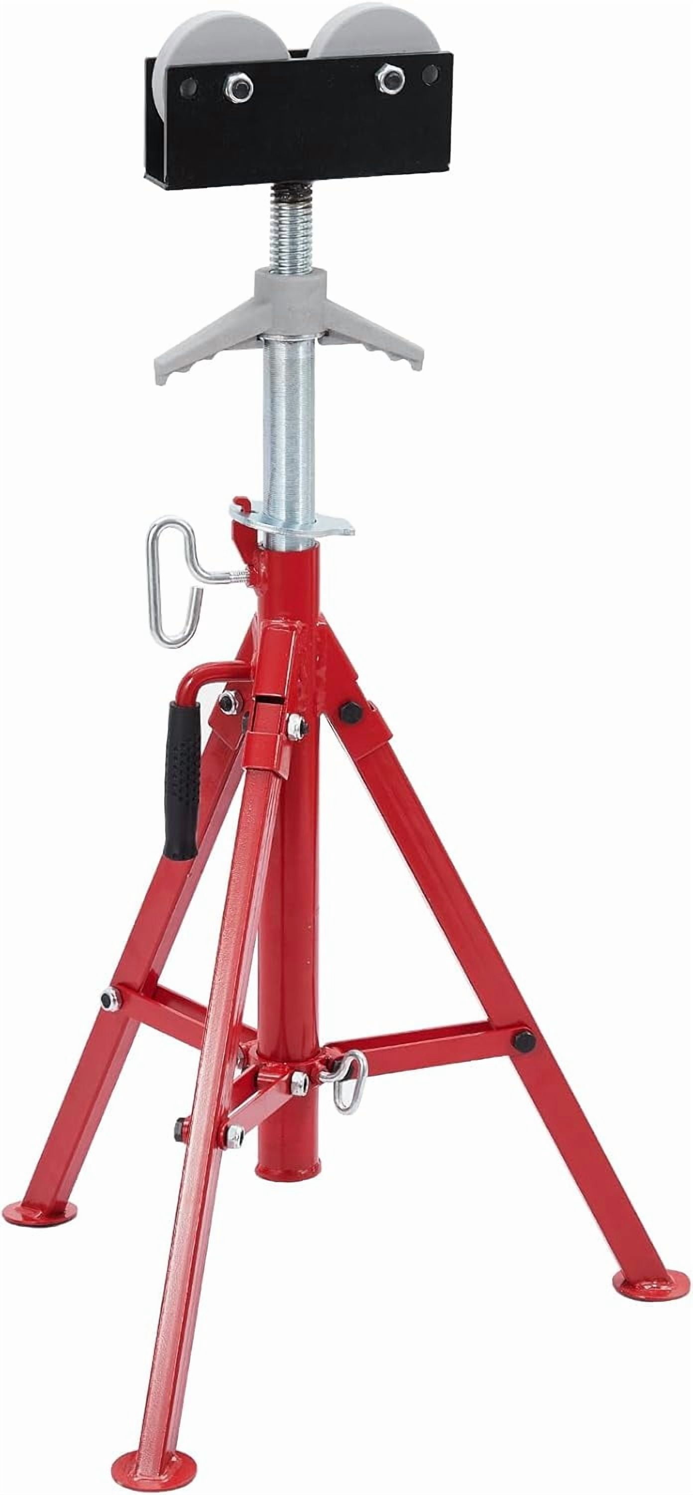 Pipe Stand, Portable Pipe Jack Stand with Roller Head 28"-52" Adjustable Height 2500 lb Capacity Folding Pipe Stands 1/8 to 12 Inch Pipe Supporting, Heavy Duty Steel Jack Stands for Welding