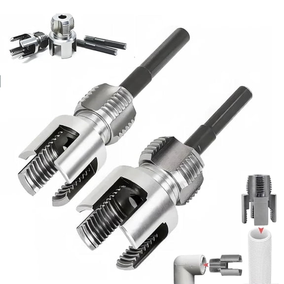Pipe Tapping and Threading Tool, 2026 New Dual-Function Threading for Internal & External Threads, HHeavy-Duty Alloy Build, Universal Pipe Compatibility, for 1/2'' & 3/4'' PVC Pipes Threader Kit