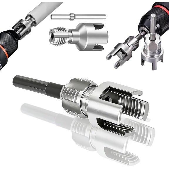 Pipe Tapping and Threading Tool, Integrated Internal & External Pipe Threading Tool, 2-Piece Set Dual Function Pipe Threader for 1/2"& 3/4" PVC/Plastic Pipes (1PC-3/4 Inch)