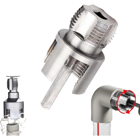 Pipe Tapping and Threading Tool, Integrated Internal & External Pipe Threading Tool, Dual-Specification Compatible PVC Pipe Threader for Plumbing Maintenance (3/4”)