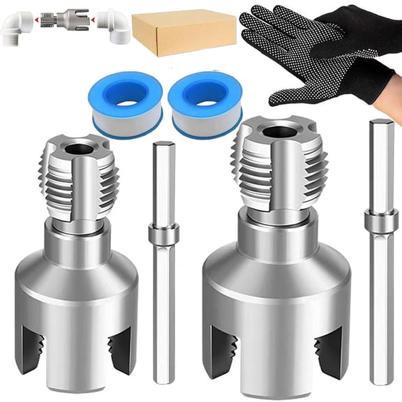Pipe Tapping and Threading Tool, Integrated Internal & External Pipe Threading Tool, Roscadora de Tubos Pvc for 1/2'' 3/4'', Machuelos Para Hacer Roscas for PVC & Plastic