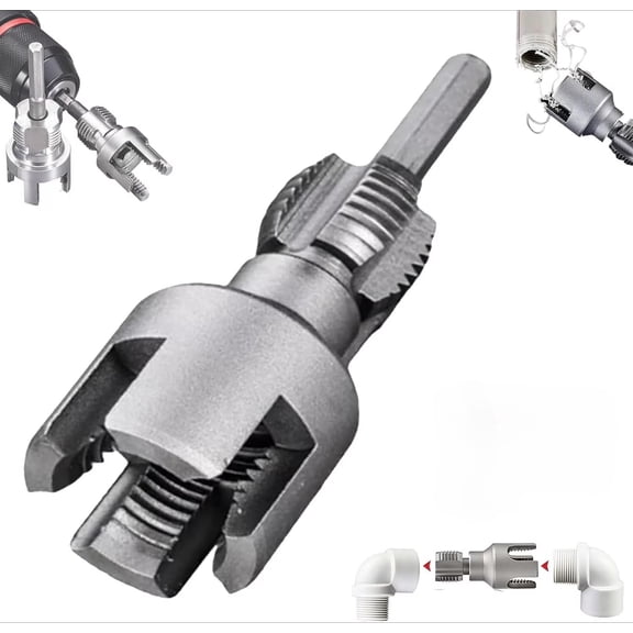 Pipe Tapping and Threading Tool, Integrated Internal & External Pipe Threading Tool, Roscadora de Tubos Pvc for 1/2'' 3/4'', Machuelos Para Hacer Roscas for PVC & Plastic
