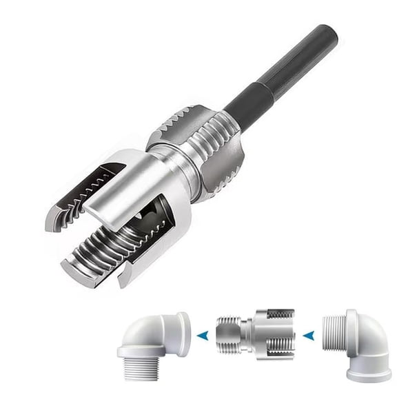 Pipe Tapping and Threading Tool Dual-Function Internal & External Threader for 1/2" 3/4" 1" PVC Pipe for Electric Drills