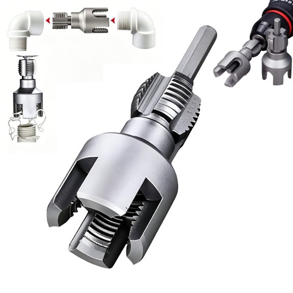 Pipe Tapping and Threading Tool, Premium Carbon Steel Dual-Function Internal/External Threader for 1/2"