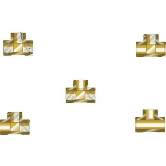 Pipe Tees, Tee Adapter, 3,000 PSIG, Brass, Female Threaded, 1/2 in (NPT)