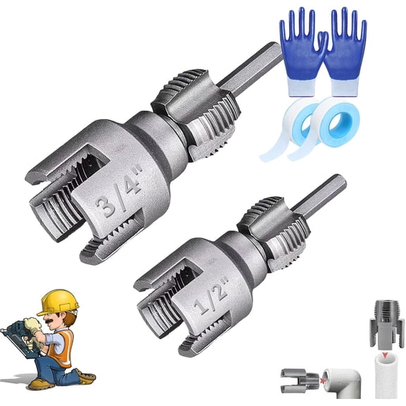 Pipe Thread Cutting Tool, 1/2'' 3/4'' 1'' Dies, Professional Pipe Tapping And Threading Tool | Dual-Specification Compatible,Pipe Tapping and Threading Kit