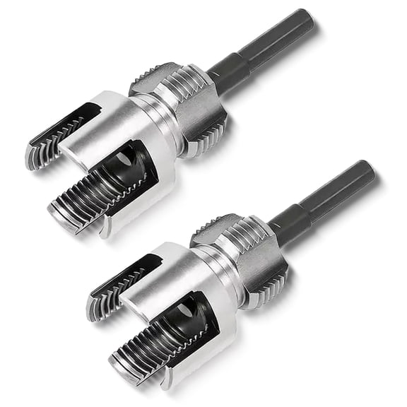 Pipe Thread Cutting Tool, 1/2'' 3/4'' 1'' Dies, Professional Plastic Pipe Threading Tool for PVC Pipes, Dual Function Internal External Threader