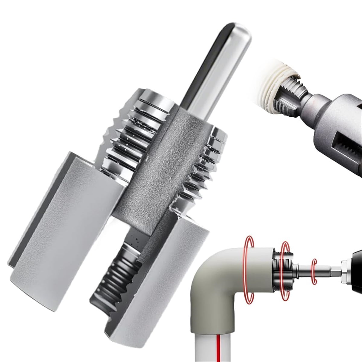 Pipe Threader Cutter Pipe Thread Cutting Tool, 1/2'' and 3/4'' Water Pipe Internal and ...