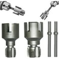 thumbnail image 1 of Pipe Thread Cutting Tool, Electric Drill Compatible Pvc Pipe Threader Kit, Thread Trimming and Angle Bolt Repair Tool, Garden Hose Thread Die, 1/2", 3/4" (A+B), 1 of 9