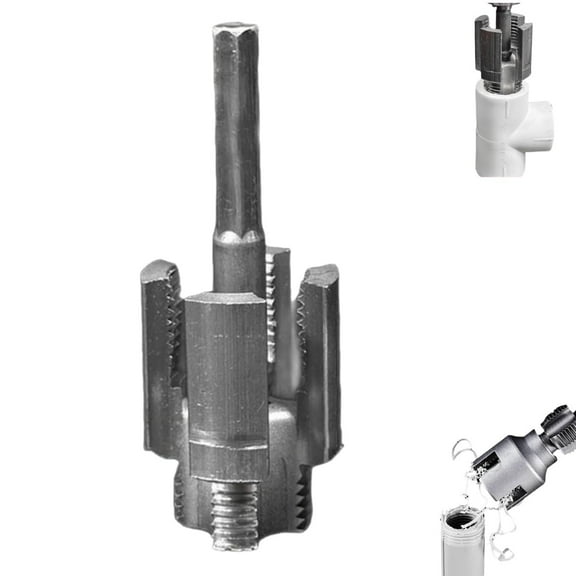 Pipe Thread Cutting Tool, Integrated Internal & External Pipe Threading Tool, PVC Thread Maker Tool Plastic Pipe Threading Tool Kit Rethreading Tool for 1/2" (DN15) Pipe Sizes