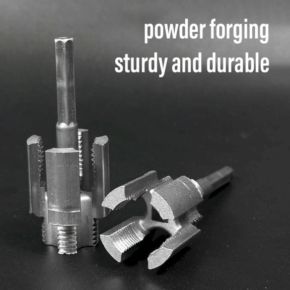 Pipe Thread Cutting tool, integrated internal & External Pipe Threader, Drill-Compatible PVC Pipe Rethreading tool for Plumbing Repairs, Silver