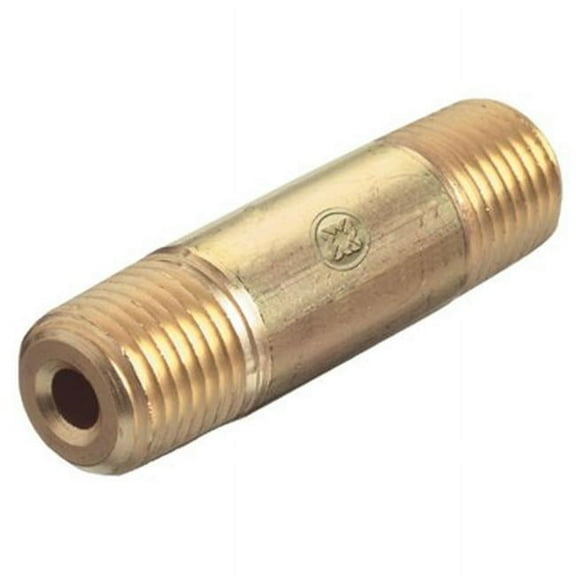 Pipe Thread Nipples, 3000 PSIG, Brass, 1/4 in (NPT), 2 in Long