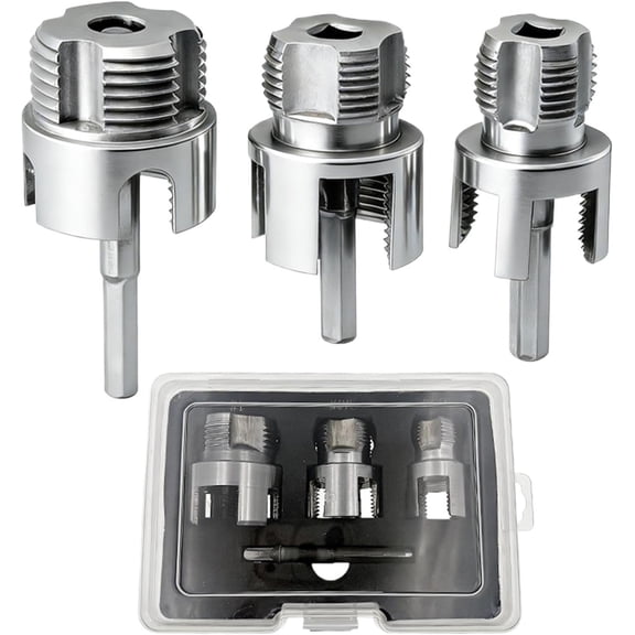 Pipe Threader, Integrated Internal External, Plumbing Cutting, Plumbing Threading Set, Manual Tube Preparation for Fittings