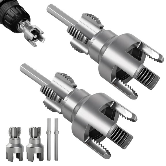 Pipe Threading Tool Kit 2PCS 1/2" & 3/4" Internal External Threader Alloy Steel Electric Drill Compatible