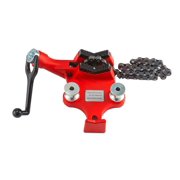 Pipe Vise Bench Chain Vise 1/8-5 Inch Capacity, Heavy Duty Cast Iron Pipe Vise with Crank Handle, Neoprene Jaws for Plumbing & Pipefitting
