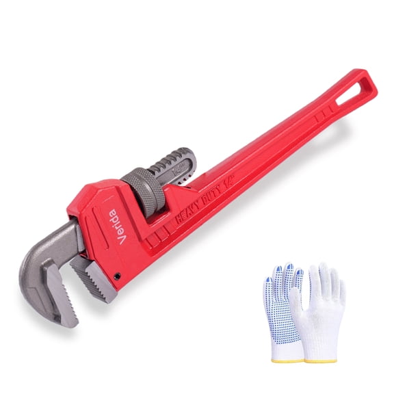 Pipe Wrench 14 Inch, Plumbers Wrench, Chrome Vanadium Steel, Hardness 62HRC, for Water Pipes, Plumbing, Fire Protection Pipe Tools