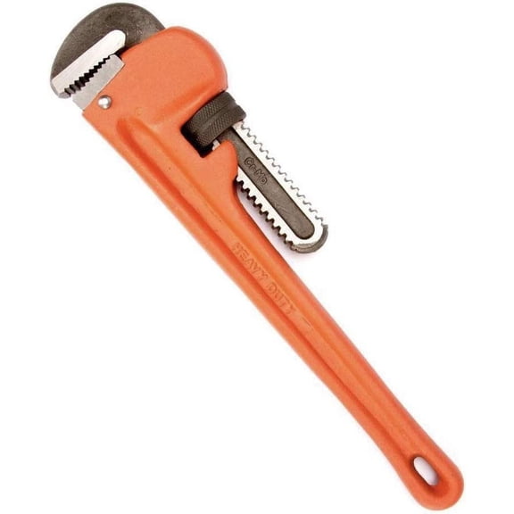 Pipe Wrench - Heavy Duty Heat Treated Steel Plumbing Wrench Tool - Forged Hook Jaw for Superior Grip - Quick Adjustment Nut (12")
