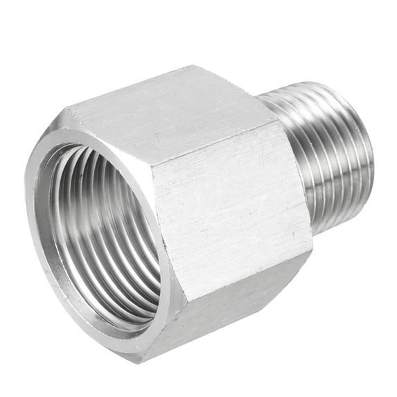 Pipe to Fitting Adapter, Pressure Gauge Adapter 3/8 NPT Male Pipe x M20x1.5 Female Pipe