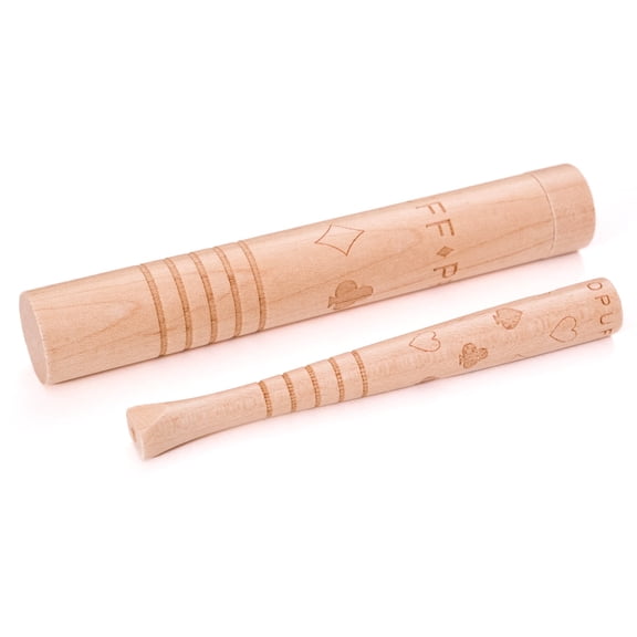 Pipe with a Tube Case handcrafted from genuine Maple wood - Card Suits design