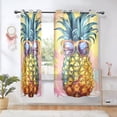 thumbnail image 1 of Pipeapple with Glasses Blackout Curtains Thermal Insulation 63 inch Grommet for Bedroom Living Room Bathroom Kitchen Windows 2 Pack, 1 of 6