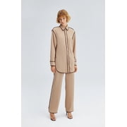 Piped Shirt Trousers Set