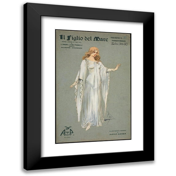 Pipein Gamba 13x18 Black Modern Framed Museum Art Print Titled - Zilia (Atto IIio) (1907-1908)